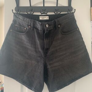 Abercrombie & Fitch Black Denim High-Waist Shorts